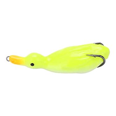 Imagem de 01 Isca de pesca de pato de borracha, isca artificial em forma de pato resistente a mordidas de silicone para pesca (amarelo)