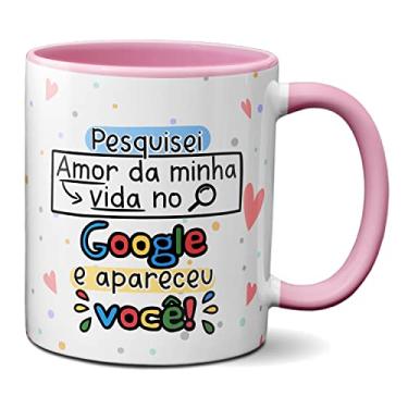 Imagem de Caneca Flork Meme Namorados Pesquisei no Google Apreceu Você (Rosa)