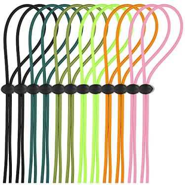 Imagem de Kit de 12 conjuntos de tiras elásticas para cordão, inclui alça ajustável para óculos de natação e alça elástica com grampo de trava de cordão para óculos de natação
