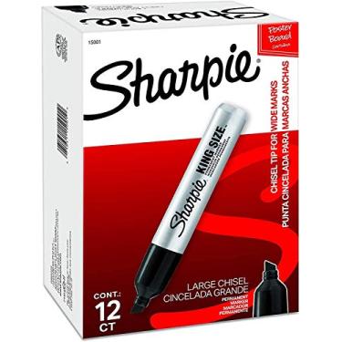Imagem de Sharpie 15001 caixa com 12 marcadores permanentes Sharpie King Size Chisel Tip