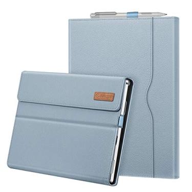 Imagem de Fintie Capa para Microsoft Surface Pro 7 de 12,3 polegadas, Surface Pro 6, Surface Pro 5, Surface Pro 4, Pro 3 - Capa para portfólio de negócios com bolso, compatível com teclado tipo capa (azul gelo)