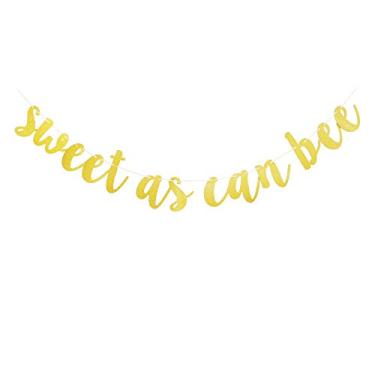 Imagem de Bandeira Sweet As Can Bee, placa de festa de chá de bebê, material de festa de gênero, roupas de festa para meninos e meninas, decoração de festa de aniversário