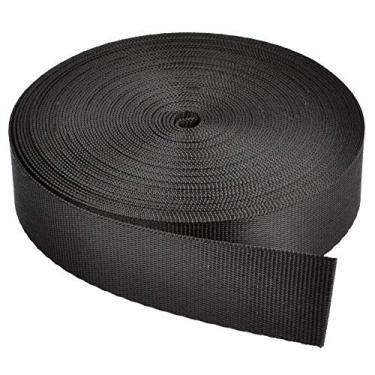 Imagem de Faixa de nylon plana para fazer você mesmo correia de mala, correias para cães, cadeiras de gramado, rebocadores, atividades ao ar livre, assento canoe, móveis, fendas (preto), 2'' wide