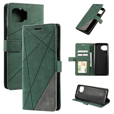 Imagem de Capa carteira para smartphone para Motorola Moto G Plus 5G, capa flip de couro PU com porta-cartões [capa interna de TPU à prova de choque] capa de telefone, capas protetoras flip (cor: verde)