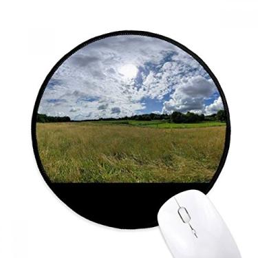 Imagem de DIYthinker Sky Clouds Silvicultura Ciência Natureza Cenário Mouse Pad Desktop Escritório Tapete Redondo para Computador