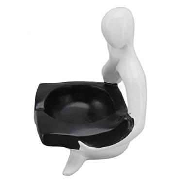 Imagem de Suporte de Copo de Vela de Estátua de Resina, Estátua de Leitor Abstrato Multiuso Alívio de Pressão Artesanato Requintado Castiçal de Escultura de Resina para Casa (Livro preto)