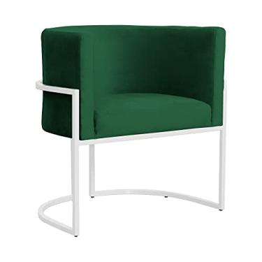 Imagem de Poltrona Luana para Escritório Base Branca Veludo Cores - DS Estofados