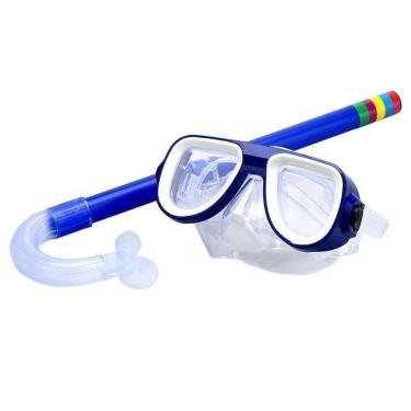Imagem de Kit De Mergulho Infantil Snorkel E Óculos Piscina - Azul
