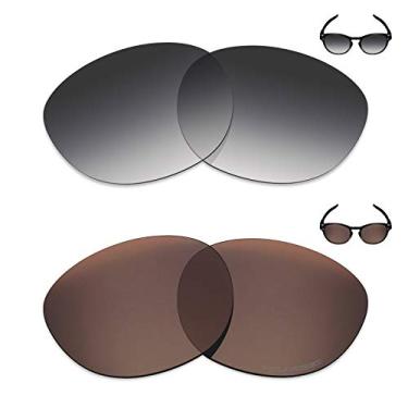 Imagem de Mryok+ 2 pares de lentes polarizadas de substituição para óculos de sol Oakley Latch – Cinza dégradé Tom / Bronze Marrom