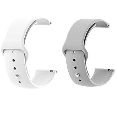 Imagem de Pulseiras NSmart compatível com Garmin Forerunner 245/645 Music/Vivomove/Vivomove HR and Active 3 - Nandos-Store (Kit 2 - Branca+Cinza)