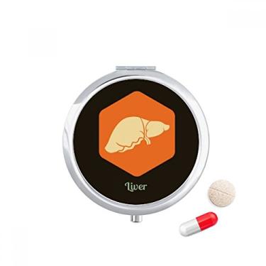 Imagem de Porta-comprimidos de fígado laranja para órgãos corporais, caixa de armazenamento de medicamentos, dispensador de recipiente