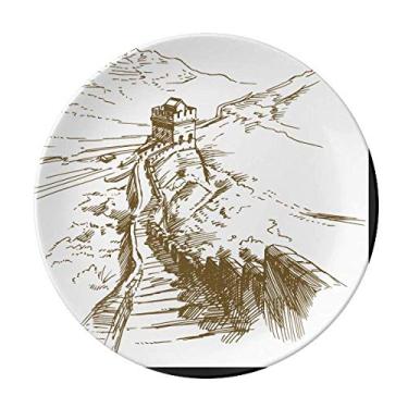 Imagem de The Great Wall China Prato de esboço decorativo de porcelana Salver louças de jantar