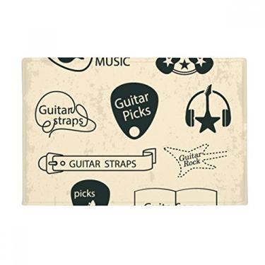 Imagem de DIYthinker Fone de ouvido com estampa de instrumento musical, tapete antiderrapante para porta de banheiro