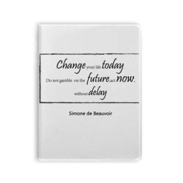 Imagem de Caderno de anotações Change Your Life Today capa de goma Diário capa macia