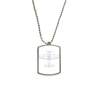 Imagem de DIYthinker Colar com pingente de identificação de cachorro de aço inoxidável militar com letras de aeronaves