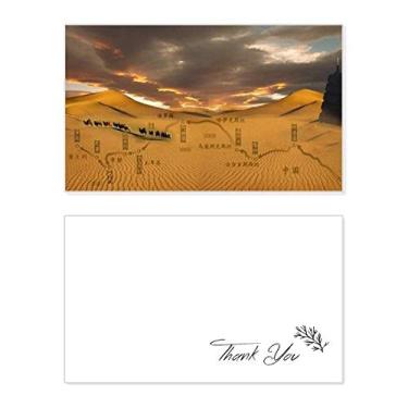 Imagem de Mapa do deserto ao longo do caminho para a estrada da seda, cartão de agradecimento, aniversário, agradecimento de casamento
