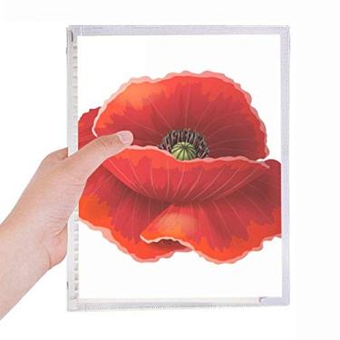 Imagem de Caderno de arte de milho com pintura de flor vermelha, diário de folhas soltas recarregável