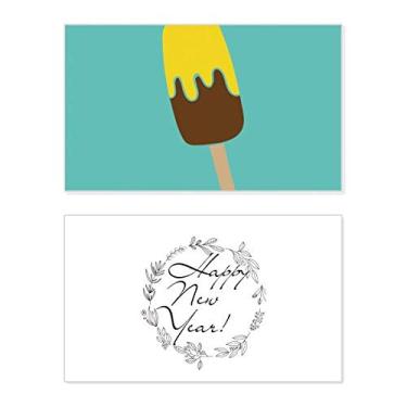 Imagem de Chocolate marrom amarelo doce sorvete ano novo festival cartão felicitações Bless mensagem presente