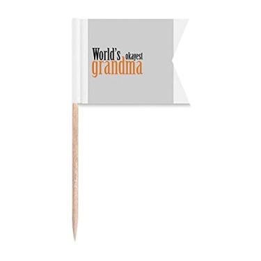 Imagem de World's Okayest Grandma Nana Melhor Citação Palito Sinalizadores Marcação para Festa Bolo Comida Cheeseplate