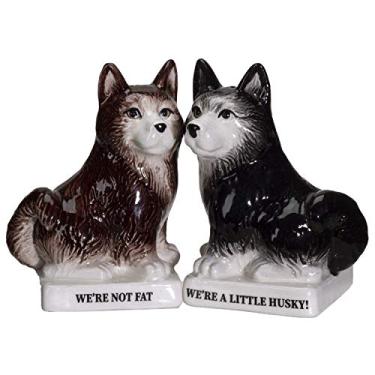 Imagem de Were Not Fat Huskies Ceramic Salt and Pepper Shakers Set