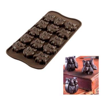 Imagem de Forma Em Silicone Mini Bombom Chocolate Coruja Silikomart