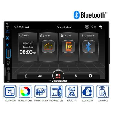Imagem de Multimídia 2 DIN MP5 7&quot; Bluetooth RS506BR Plus Roadstar