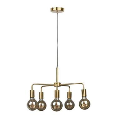 Imagem de Lustre Pendente Bronze 5 Lâmpadas D52 Cm
