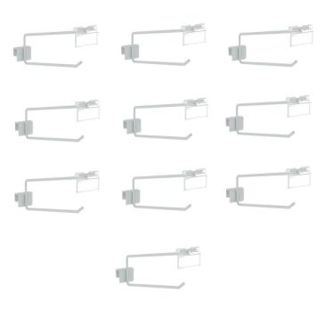 Imagem de Gancheira Simples Amapa Com Porta Etiqueta 30cm Branco KIT50