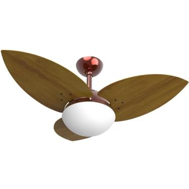 Imagem de Ventilador De Teto Lótus 1025 3 Pás MDF Na Cor Imbuia e Chocolate Verniz Potente Silencioso Luxo Infinity - 127v ou 220v (220V Chocolate com 3 Pás MDF Imbuia)