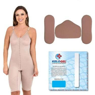 Imagem de KIT PÓS-CIRÚRGICO COM CINTA COMPLETA 60402 + PLACAS DE CONTENÇÃO + FITA DE SILICONE (3GG, BEGE)