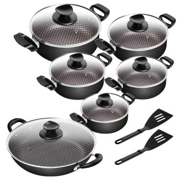 Imagem de Conjunto De Panelas Antiaderente Spesso Caçarola + Frigideira Wok N° 28 2 Alças 6 Peças Patolux