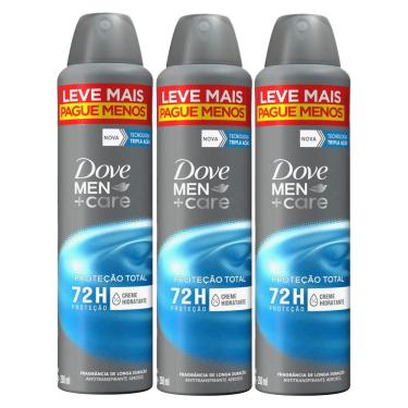 Imagem de Kit com 3 Desodorantes Antitranspirantes Aerosol Dove Men+Care Proteção Total 250ml 