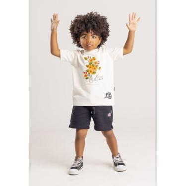 Imagem de Camiseta Infantil Prison Off White Floral Premium
