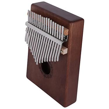 Imagem de Piano de polegar, madeira de bordo leve 17 teclas Kalimba com martelo de afinação para desempenho de lazer para iniciantes