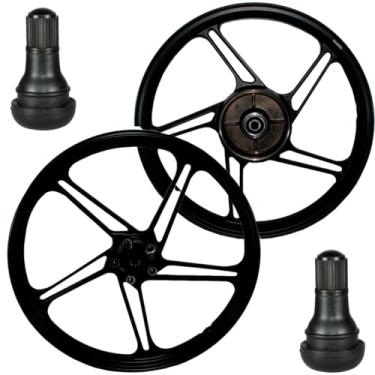 Imagem de Par de rodas de alumínio liga leve freio a disco CG150 CG160 Fan Titan ESD EX 2014 em diante com rolamentos e bico