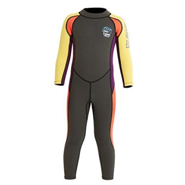 Imagem de Maiô térmico DIVE & SAIL infantil 2,5 mm de manga comprida com proteção UV, Cinza, Small