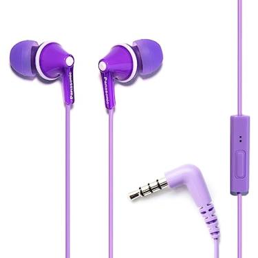 Imagem de Fones de ouvido com fio intra-auriculares e microfone Panasonic ErgoFit RP-TCM125-V, roxo