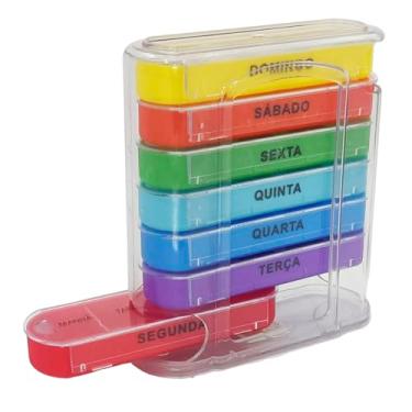 Imagem de Porta Comprimidos Semanal Caixinha de Remédio Organizador de Medicamento Estojo PilBox Diário Cápsulas Smart Manhã Tarde Noite (Porta comprimidos COM11)