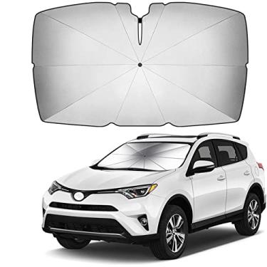 Imagem de Guarda-sol de para-brisa de carro guarda-chuva de sombreamento dobrável bloqueio de raios UV proteção solar contra o calor guarda-chuva de para-brisa dianteiro do carro serve para a maioria dos
