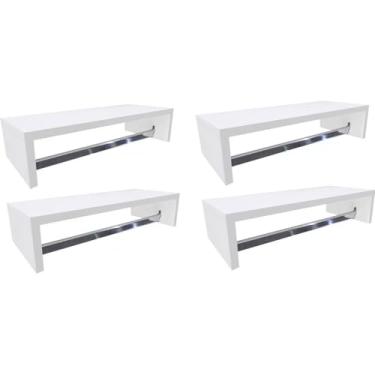 Imagem de Straub Web, Kit 4 Cabideiros de Parede Arara Porta Roupas Quarto Closet Branco - Straub Web