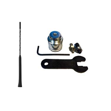 Imagem de Antena MAST de 28 cm preta + kit de reparo de base de antena de rádio para carros e caminhões GMC Chevy e Buick Cadillac