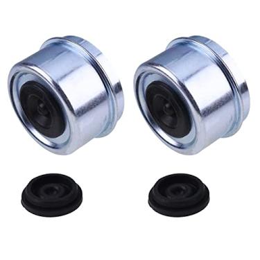 Imagem de AIVWUMOT 2 peças 6.2 cm Trailer Axle Dust Cap Cup Grease Cover Hub com 2 plugues de borracha extra Eixo de reboque cubo de roda e tampa de rolamento para eixos de 5200 a 2,721 kg Dexter