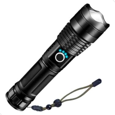 Imagem de Lanterna Tática T9 Com Indicador De Bateria Super Potente Led Recarregável USB Zoom Longo Alcance Trilhas Sítio Camping Vigilante Mundo Compras Mundo Compras