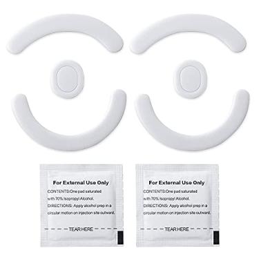 Imagem de HUYUN 2 conjuntos de tapetes de mouse com bordas arredondadas brancas compatíveis com mouse Logit G403/G603/G703