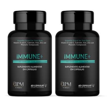 Imagem de Immune+ Complexo Vitaminico para Imunidade ELLYM NUTRITION 120 Cápsulas Vitamina C, Vitamina D, Zinco, Ferro, Calcio e Propolis Multivitaminico