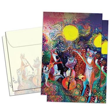 Imagem de Tree-Free Greetings Cartão de felicitações de aniversário, pacote com 2 envelopes correspondentes, ecologicamente correto, feito nos EUA, papel 100% reciclado, 12,7 cm x 17,7 cm, serenata animal (GT61550)