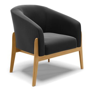Imagem de Cadeira Sala De Jantar Base De Madeira Stella Suede D03 - D'r