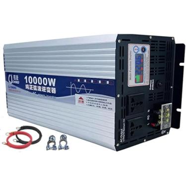 Imagem de 6000W 8000W 10000W 12000W Inversor de energia de onda senoidal pura DC 12V 24V 48V 60V 72V Entrada para AC 110V 120V 220V 230V Conversor de saída, carregador inversor para casa, RV, caminhão