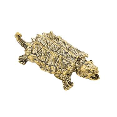Imagem de Generic Jacaré Tartaruga Estampadora Figura Latão Ornamento Artesanato Coleção Presente Estante Tartaruga Estátua Chá Animal de Estimação para Quarto Mesa de
