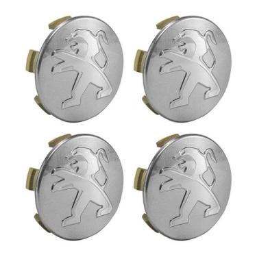 Imagem de Jogo Calotinha Meio Roda de Liga Peugeot 208 308 408 Hoggar Prata e Cr